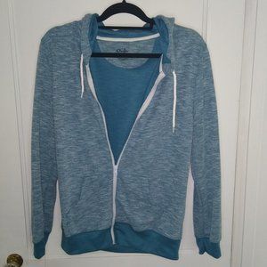 Curfew Lite Weight Blue Knit Hoodie - LG